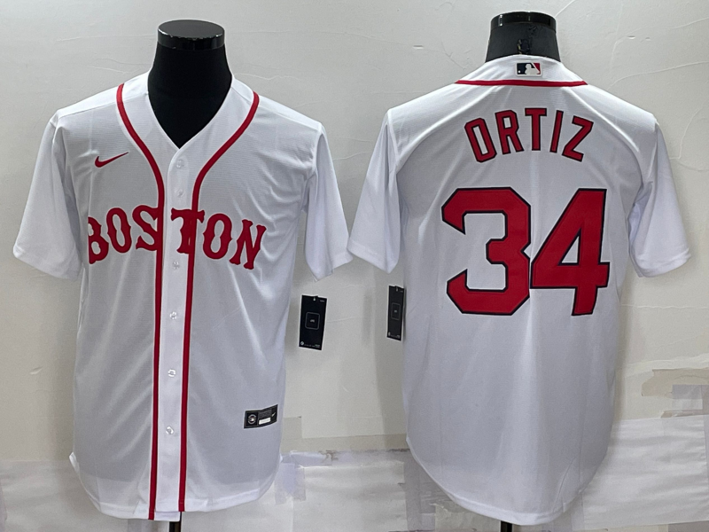 Men's Boston Red Sox David Ortiz #34 White Jersey